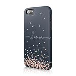 Tirita Personalized Custom Hard Phone Case Compatible with iPhone 5 / 5s / SE 2016 Hard Cover PRINTED GLITTER, NOT REAL GLITTER Glitter Confetti Rain Rose Gold Falling Hearts