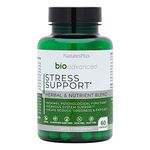 NaturesPlus Bio Advanced Stress Support – Lemon Balm, Ashwagandha, Rhodiola, Holy Basil, L Theanine, B Complex, Magnesium – Gluten Free, Vegan - 60 Capsules