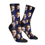 Custom Socks with Photo, Personalized Face Socks with Picture, Customized Socks Gift for Women Men (CA/US, Alpha, Medium, Regular, Regular, Style 02)