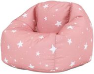 icon Star Print Kids Bean Bag, Pink, Kids Bean Bag Chair with Filling Included for Girls and Boys, Childs Chair, Beanbags for Children, Nursery Décor, Playroom Décor, Bedroom Accessories
