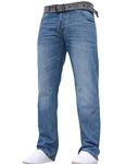 Crosshatch Mens Straight Leg Fashion Jeans Trousers Regular Fit Stylish Branded Denim by JeanBase Mid Blue 36W X 32L