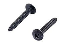 #6 X 3/4" Stainless Truss Head Phillips Wood Screw, (25pc), Black Xylan Coated 18-8 (304) Stainless Steel Screws, by Bolt Dropper