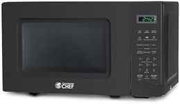 COMMERCIAL CHEF 0.7 Cu Ft Microwave with 10 Power Levels, 700W Microwave with Digital Display, Countertop Microwave with Child Safety Door Lock, Programmable with Push Button, Black