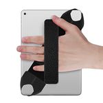 Fintie Universal Tablet Hand Strap Holder, 360 Degrees Swivel PU Leather Handle Grip with Elastic Belt, Secure Portable for iPad/iPad Pro and All 9-10 Inch Tablets, Black