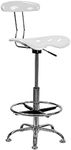 Flash Furniture Drafting Stool, Metal, White, 50.8 x 43.82 x 104.14 cm