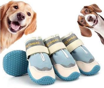 Petanims Large Dog Shoes, Dog Snow Boots Boots & Paw Protectors, Dog Winter Boots for Snowy Day, Dog Shoes for Hot Pavement Indoor Hard Floors Anti Slip Sole Size 7