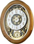 Rhythm Clock Magic Motion Clock, walnut, Gold