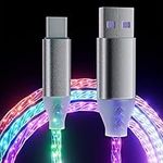 ULIKTO 6.6ft/2m Type C Cable Led Light Up Charger Cord Visible 7 Colors RGB Gradual Changing Shining 3A Fast Charging USB A to USB C Data Sync Cord for Samsung Galaxy S21 S20 S10/S9/Note 20/10/9/8