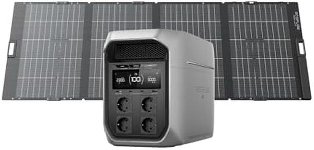 ECOFLOW DELTA 3 Max Plus tragbare Powerstation 2 048 Wh mit 400W Bifazialem Solarpanel, 3 000 W AC-Ausgang, 1 000 W Solareingang, erweiterbar auf 10 kWh, 10 ms USV, Solargenerator für Haus, Camping