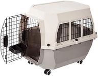 Amazon Basics Pet Carrier Kennel With Metal Wire Ventilation, 71 cm, Travel Kit Inside