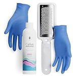 Lee Beauty Professional Callus Remover Extra Strength Gel (8 Oz) & Rasp Foot File Kit - Original Formula for Dead Skin Remover for Cracked Heels & Dry Skin - Pedicure Supplies for Beautiful Feet