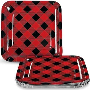 Fun Express Buffalo Plaid Dinner Plates (8)