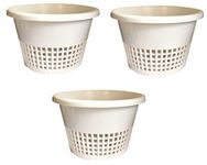 KOO Retails Hydroponics Orchid Pot, Milky White, 8 inch, 3 Pieces Set