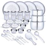 LiMETRO STEEL Limetro Stainless Steel Printed Dinner Set (33 Pieces, Serves 4)…