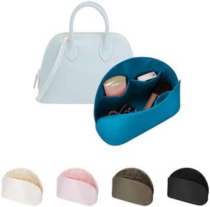 Handmade Purse Organizer for Hermes Bolide 45 Bag, KINGS IN BAG Satin Bag Organizer Insert Fits Bolide 45, Portable Bag Insert with Multiple Pockets for Storage Items(Blue Jean, Bolide 45)