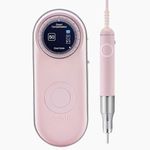 Professional Electric Nail Drill Machine - O NAIL 50,000 RPM E-File with LCD Display, Cordless Rechargeable Nail File for Acrylic Gel Removal, Low Vibration, 3mm Bits for Home & Salon Use [Pink]
