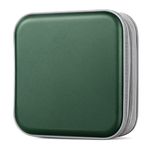 Bivisen CD/DVD Case Wallet, 48 Capacity, Dark Green, Plastic, Portable Storage Organizer