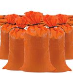 DURASACK Heavy Duty Sand Bags with Tie Strings Empty Woven Polypropylene Sand-Bags with 1600 Hours of UV Protection, 14x26 inches, Orange, Pack of 100