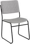 Flash Furniture HERCULES Series 500 lb. Capacity High Density Gray Fabric Stacking Chair with Sled Base