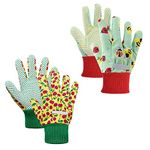 PLULON 2 Pairs Kids Gardening Gloves for 3-13 year old, Kids Garden Gloves Non-Slip Children Safety Yard Work Gloves for Boys Girls