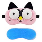 Jenna Cute Sleeping Eye Shade Mask Cover For Insomnia, Meditation, Puffy Eyes And Dark Circles Pink With Gel