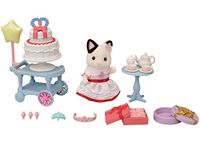 Calico Critters Tuxedo Cat Girl's Party Time Playset, Dollhouse Playset with Figure and Accessories