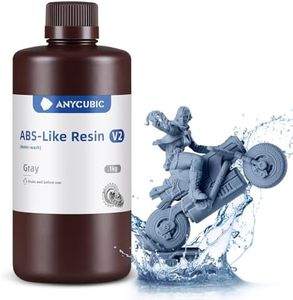 ANYCUBIC Water Washable ABS-Like 3D Printer Resin, High Toughness and Durability, High Precision and Easy to Post-Process, Low Odor, Wide Compatibility for All LCD Resin 3D Printers (Gray, 1kg)
