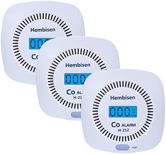 3 Packs Carbon Monoxide Detectors - Hembisen CO Alarm Detector Monitor Battery Operated with Digital Display for House Kitchen Restaurant Hotel Office