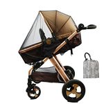 Baby Stroller Netting Mosquito with Organizer for Cribs, Toddler Mosquito Net for Stroller with Storage Bag, Infant car seat Insect mesh net, Easy Installation,Black