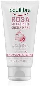 Equilibra, Crema Mani, Levigante e Protettiva, 75ml, con Estratto di Rosa Damascena, Acido Ialuronico e Glicerina Vegetale, 98% Origine Naturale, Assorbimento Rapido, Non Unge, Delicatamente Profumata