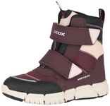 Geox J FLEXYPER Girl B AB Ankle Boot, Dk Burgundy, 3 UK