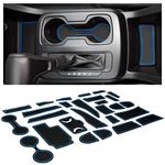 CupHolderHero fits Chevy Colorado & GMC Canyon Accessories 2015-2022 Premium Custom Interior Non-Slip Anti Dust Cup Holder Inserts,Center Console Liner Mats,Door Pocket 26pc Set (Crew Cab) (Blue Trim)