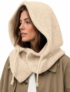 Saodimallsu Womens Balaclava Scarf Button Winter Warm Hats with Strings