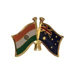 The Flag Shop India-Australia Cross Flag Brass Lapel Pin/Brooch/Badge for Clothing Accessories