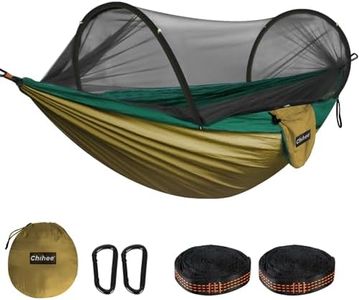 Chihee Ultra-Light Travel Camping Hammock Pop-up Net Hammock 660lbs Load Capacity,Breathable,Quick-Drying Parachute Nylon 2 Premium Carabiners,2 Tree Slings Included for Outdoor Backpacking Hiking