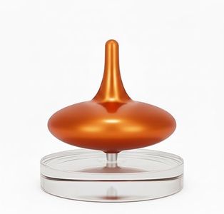 Hautech Electric Spinning Top with Glass Base, 6+ Hours Endless Spinning, LED Light Show, The Dreamer Spinning Top for Focus, Calm, Timer-Enabled Design, Unique Gift for Adults(Ignition Orange)