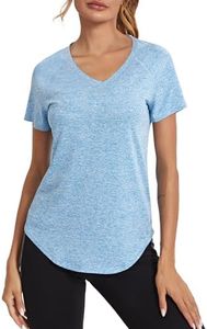 Wayleb Camiseta Deportivo Mujer Camiseta de Manga Corta Camiseta Holgada de Secado Rápido Camisetas de Malla Mujer Yoga Fitness Top Ropa Deportiva Entrenamiento Atlético