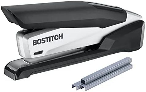 PaperPro inPOWER+28 Executive Stapler - 3 in 1 Stapler - One Finger, No Effort, Spring Powered Stapler, Black/Silver (1110)