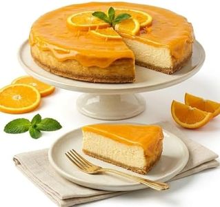 Andy Anand's Baked Gourmet Sugar Free Orange Cheesecake 9" (2 lbs) | No Preservatives Cheesecake & Diabetic-Friendly, You Won't Believe It's Sugar Free! | Freshly Made with California Cream Cheese