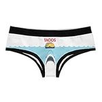 Womens Taco Shark Panties Funny Mexican Food Shark Attack Graphic Novelty Underwear For Ladies (Multi) - XL