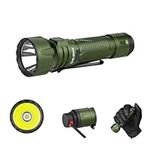 OLIGHT Javelot 1350 Lumens Rechargeable Tactical Flashlight and 730 Meters Long Beam Distance, Powerful Flashlight with Dual Switches for EDC, Search and Rescue, Emergency, Law Enforcement (OD Green)