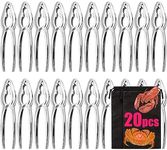 20 Pack Crab Crackers and Tools, 6 Inch Lobster Crackers and Picks Set with Bags,Heavy Duty Seafood Cracker Picks Tools, Opener Home Kitchen Parties Tools, Silver