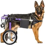 Virbraroo Dog Wheelchair for Back Legs Large Ultra-Light Aluminum Alloy, Upgraded All-Terrain Tires Dog Wheels for Back Legs for 19.6"-29.5", 88.1-132.2 lbs Disabled or Injured Large Dogs(XXL)