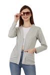 DDASPRATION Women Cotton Pocket Shrug Light Grey