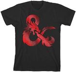 Dungeons & Dragons Metallic Print Youth Boys Black Shirt-X-Small