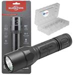 SureFire G2X LE Compact LED Flashlight 600 Lumen Tactical Light, Black Bundle with a Lightjunction Battery Box