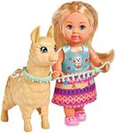 Simba Evi Love Doll in Cute Outfit with Alpaca and Lead, 12 cm, for Children from 3 Years, 105733497