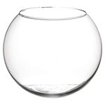 URBNLIVING Elegant Round Glass Vases in Various Sizes - Ideal for Flowers or as Fish Bowls (20cm)