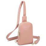 INICAT Small Crossbody Sling Bags Faux Leather Cell Phone Purse for Women Teen Girls(No Touchscreen-pink)