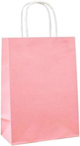 ADIDO EVA 25 PCS Small Gift Bags Peach Pink Kraft Paper Bags with Handles for Party Favors (8.2 x 6 x 3.1 In)